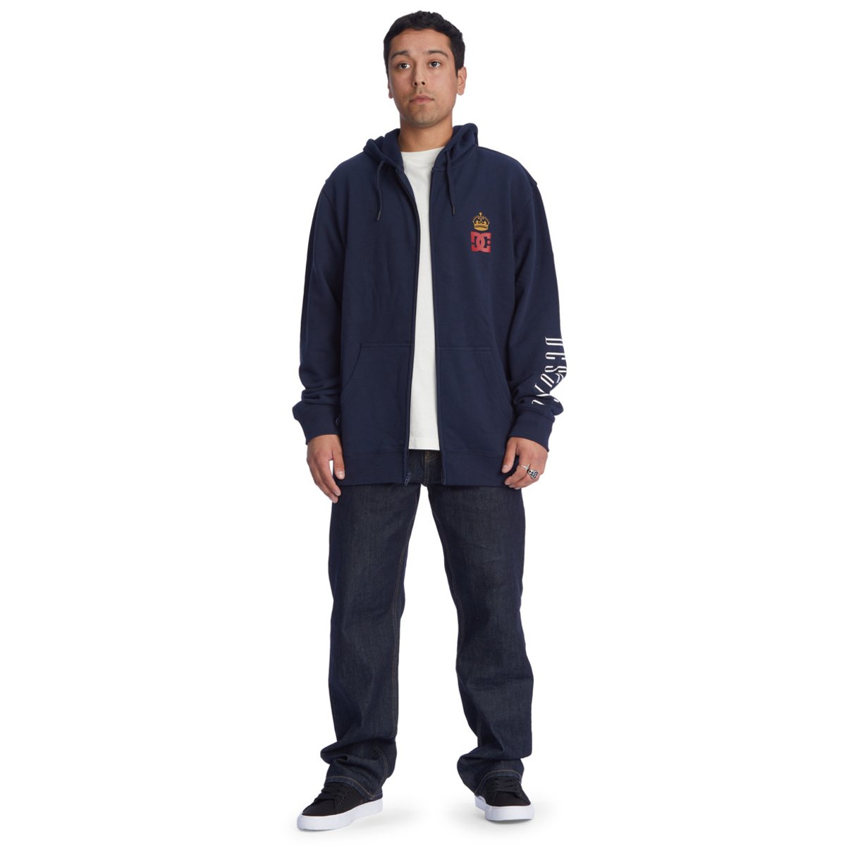 Sweat à capuche zippé THE HILLS. bleu navy blazer, DC SHOES