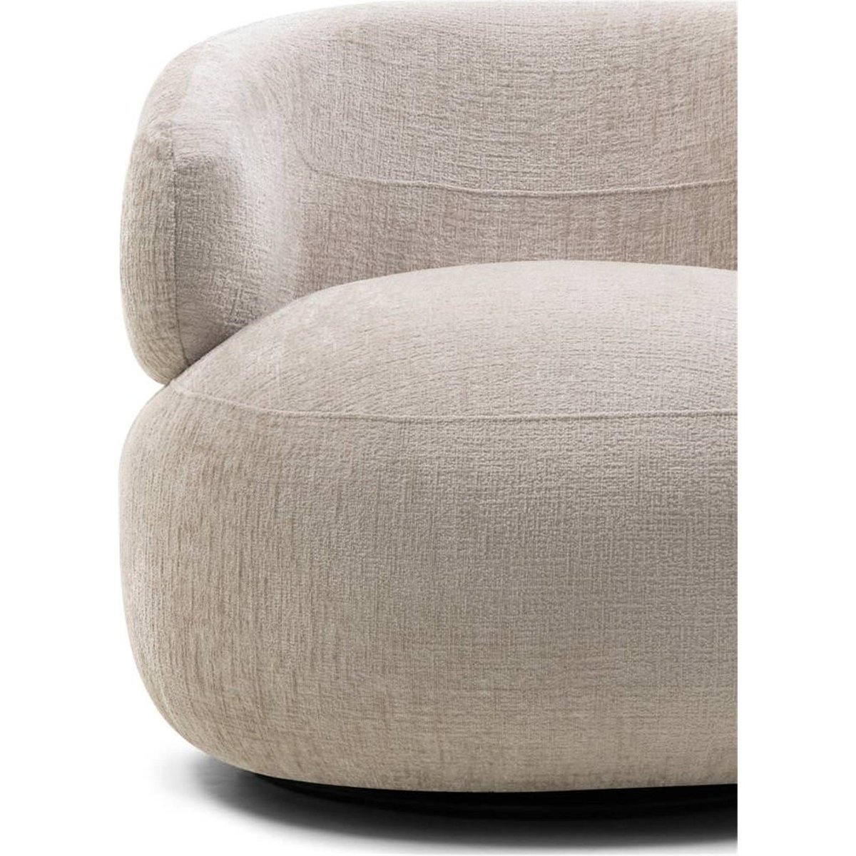 Fauteuil pivotant ORIEL en chenille, Arrondi beige clair, RECOLLECTION