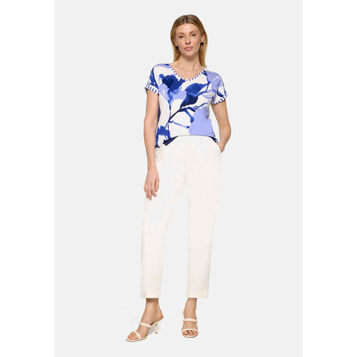 Haut casual à rayures horizontales blanc/bleu, BETTY BARCLAY