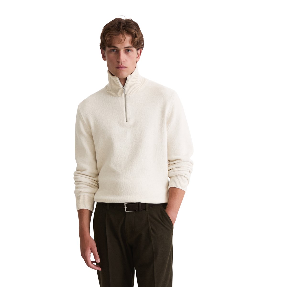 Troyer régulier en chenille fine blanc, MARC O'POLO