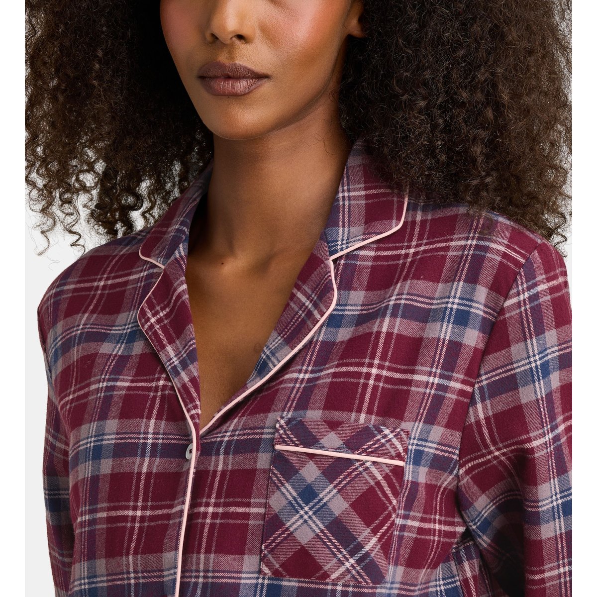 Pyjama long dassila en coton flanelle multicolore, GALERIES LAFAYETTE