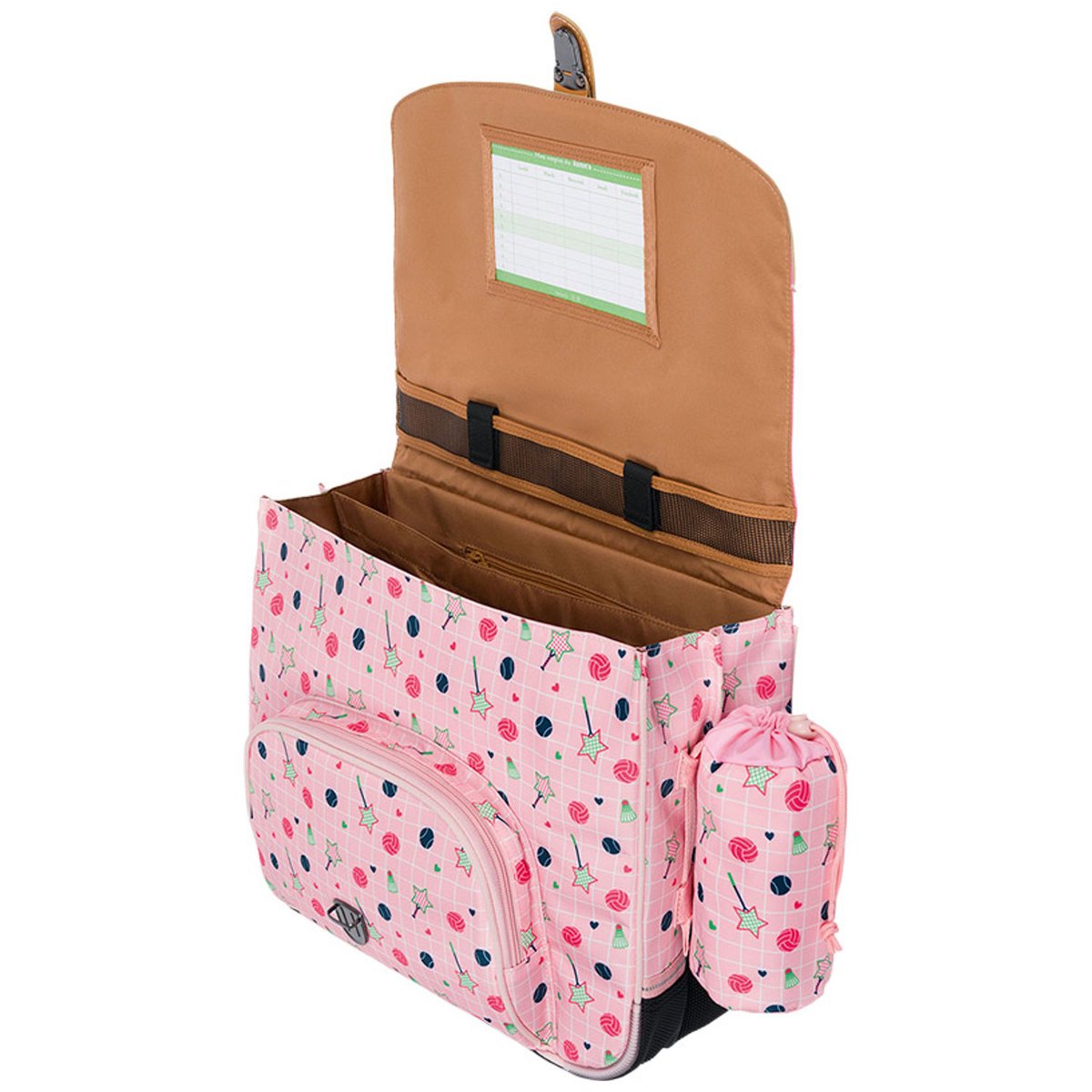 Cartable vert, rose, bleu, TANN'S