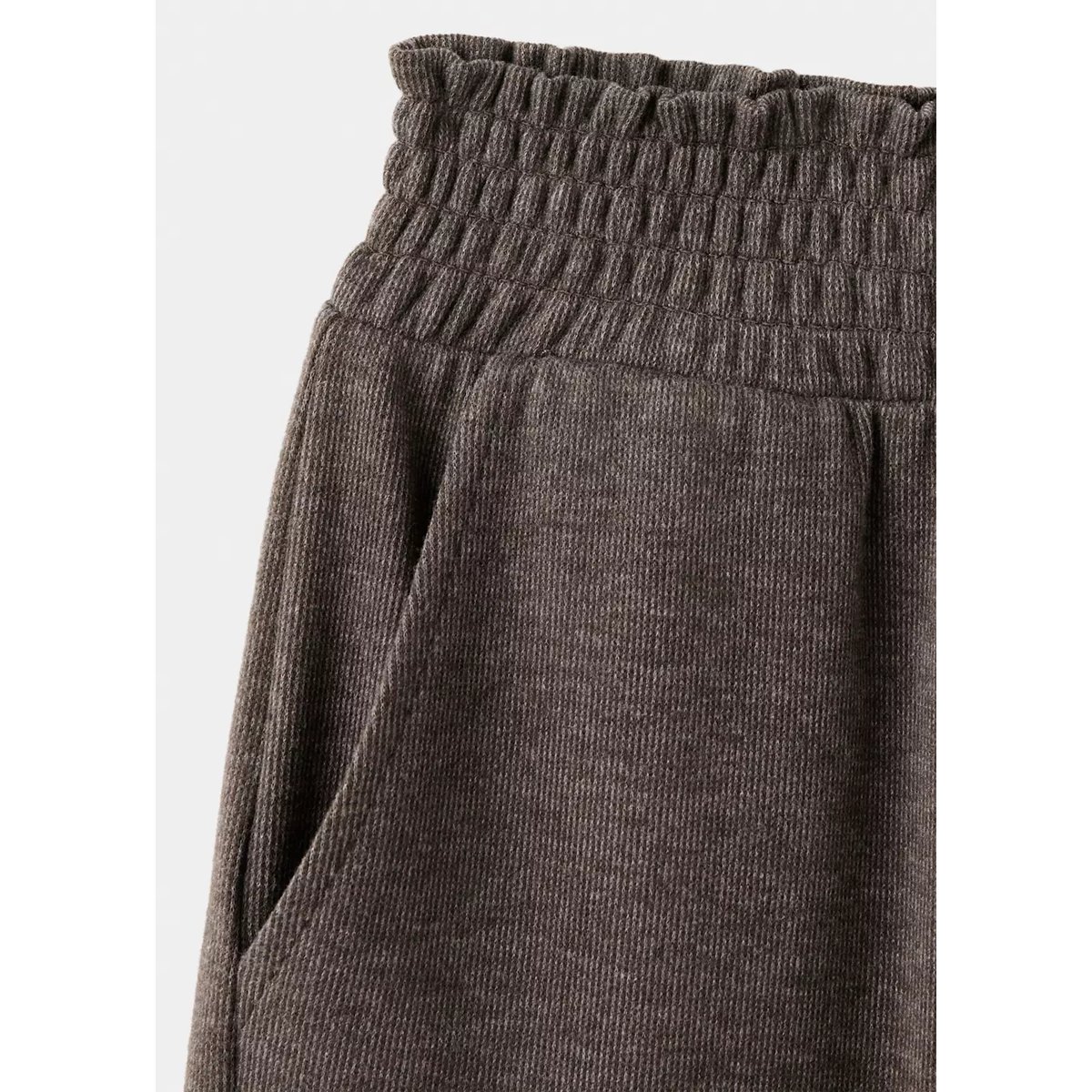 Pantalon maille taille élastique marron, MANGO KIDS