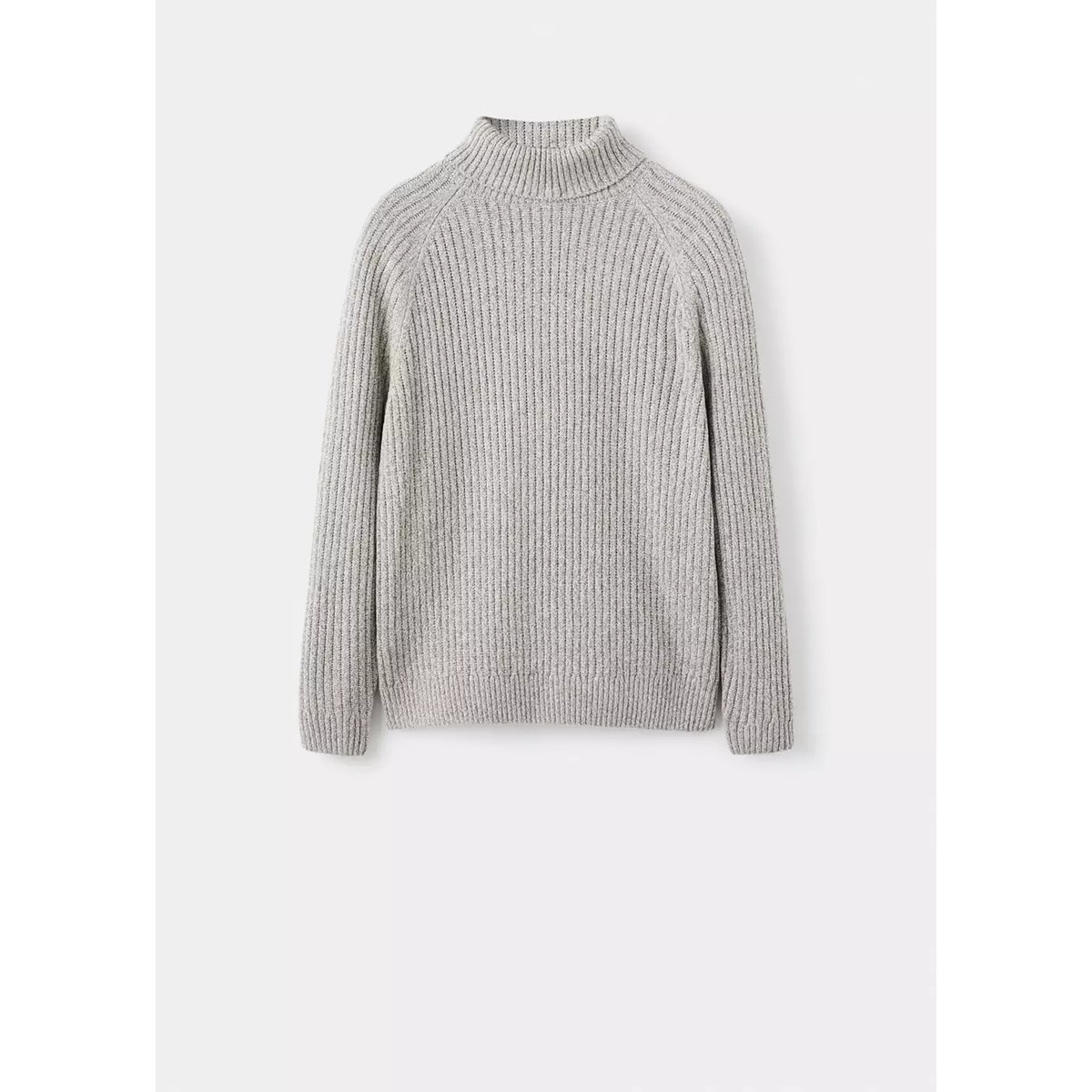 Pull col montant en laine mélangée beige, MANGO MAN