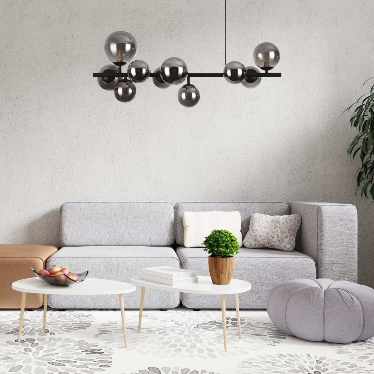 Suspension    PERLAGE noir, IDEAL LUX
