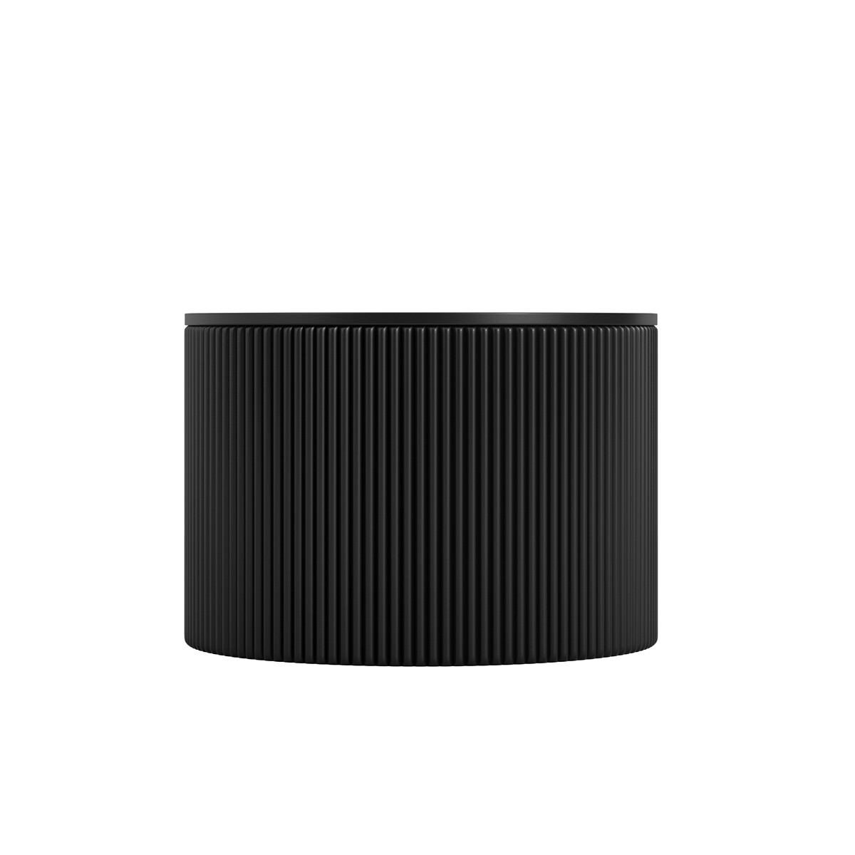 Zana Curve Round Reeded Coffee Table black, SO'HOME