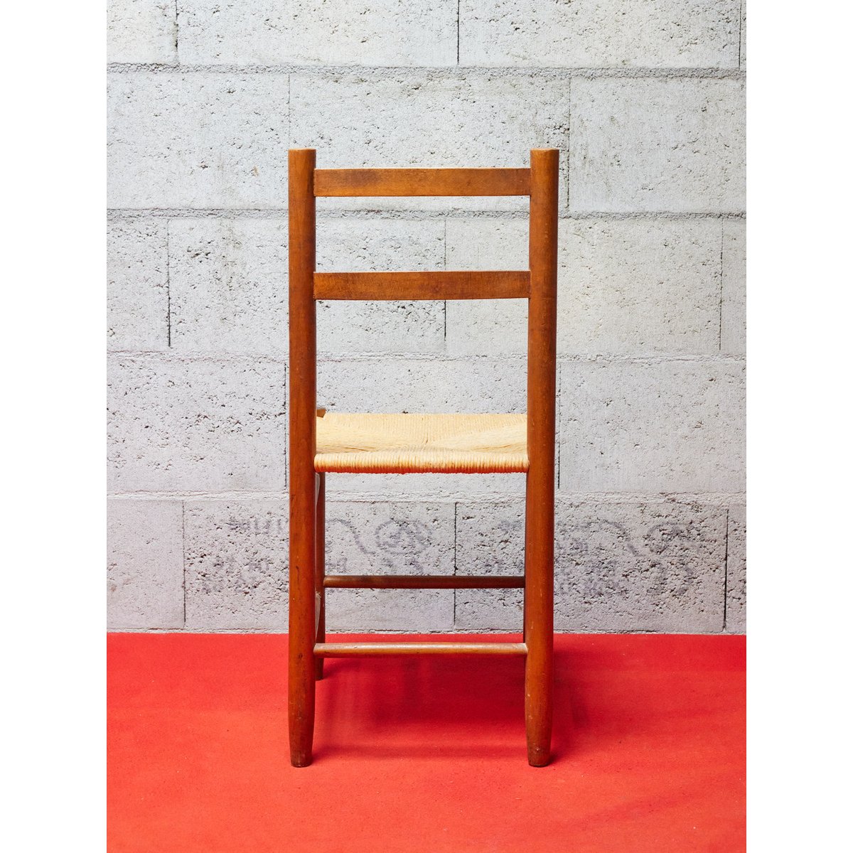 Lot de 4 chaises en bois Claude N°1313 - Bon état bois foncé, DEBONGOUT
