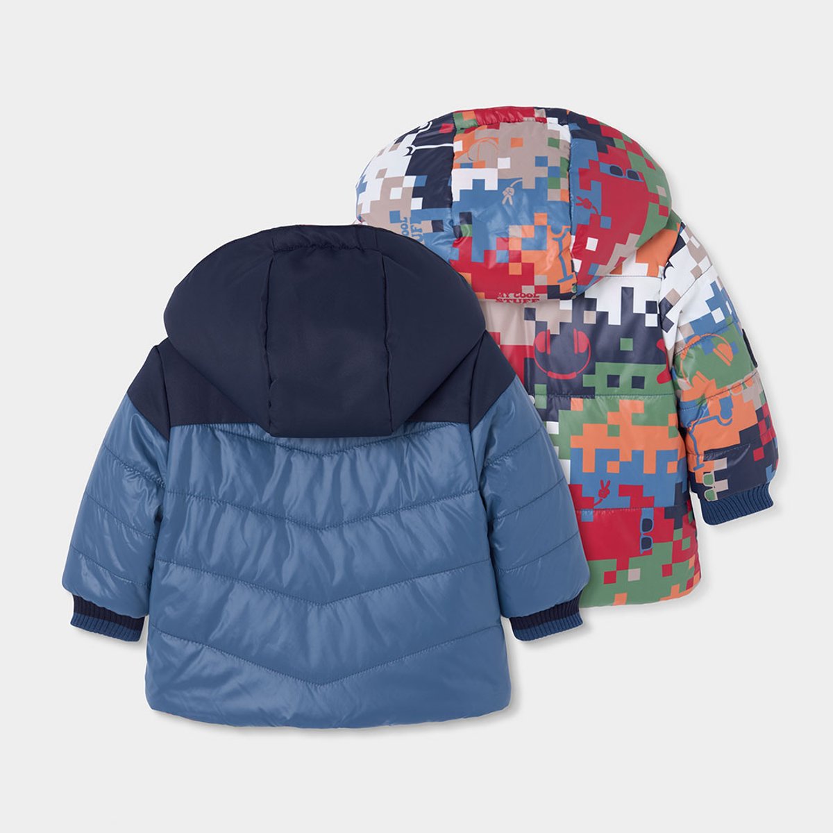 Parka garçon réversible bleu, BOBOLI