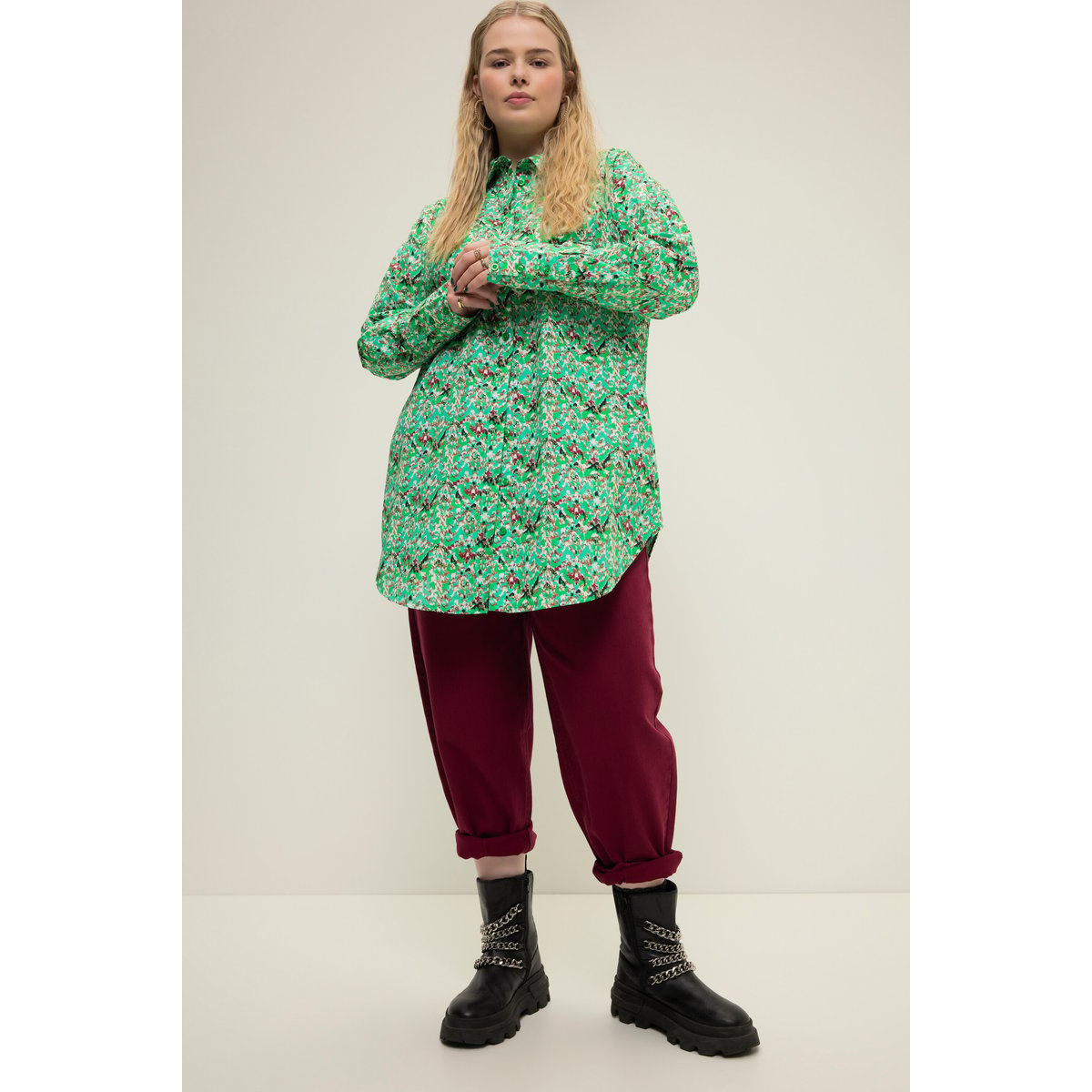 Chemisier, oversized vert naturel, STUDIO UNTOLD