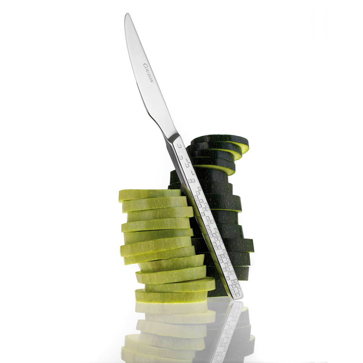 24 couverts de table avec support de rangement nomade - PIX'ELLE 3D inox, COUZON