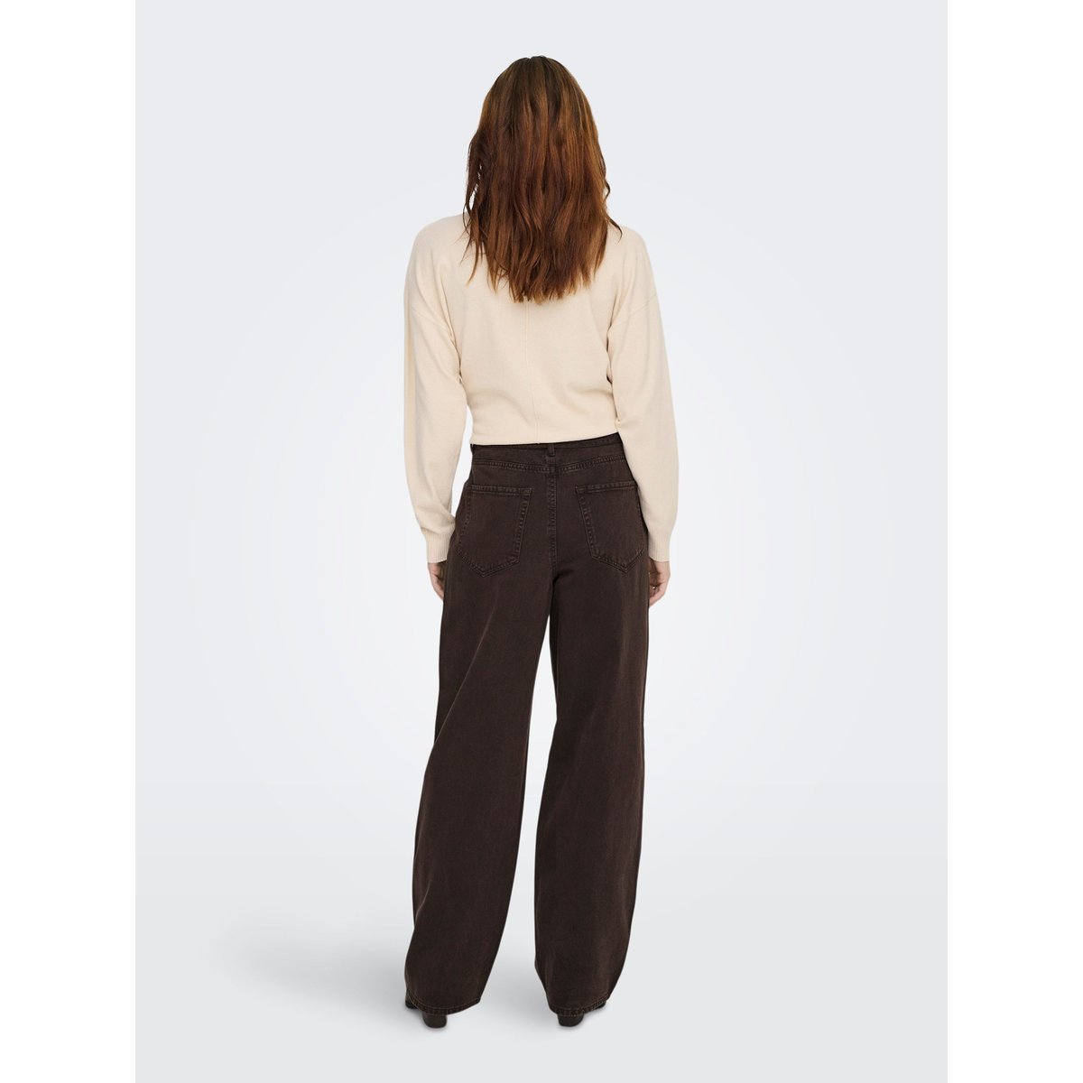 Jean À Jambe Large marron - dark brown denim, ONLY