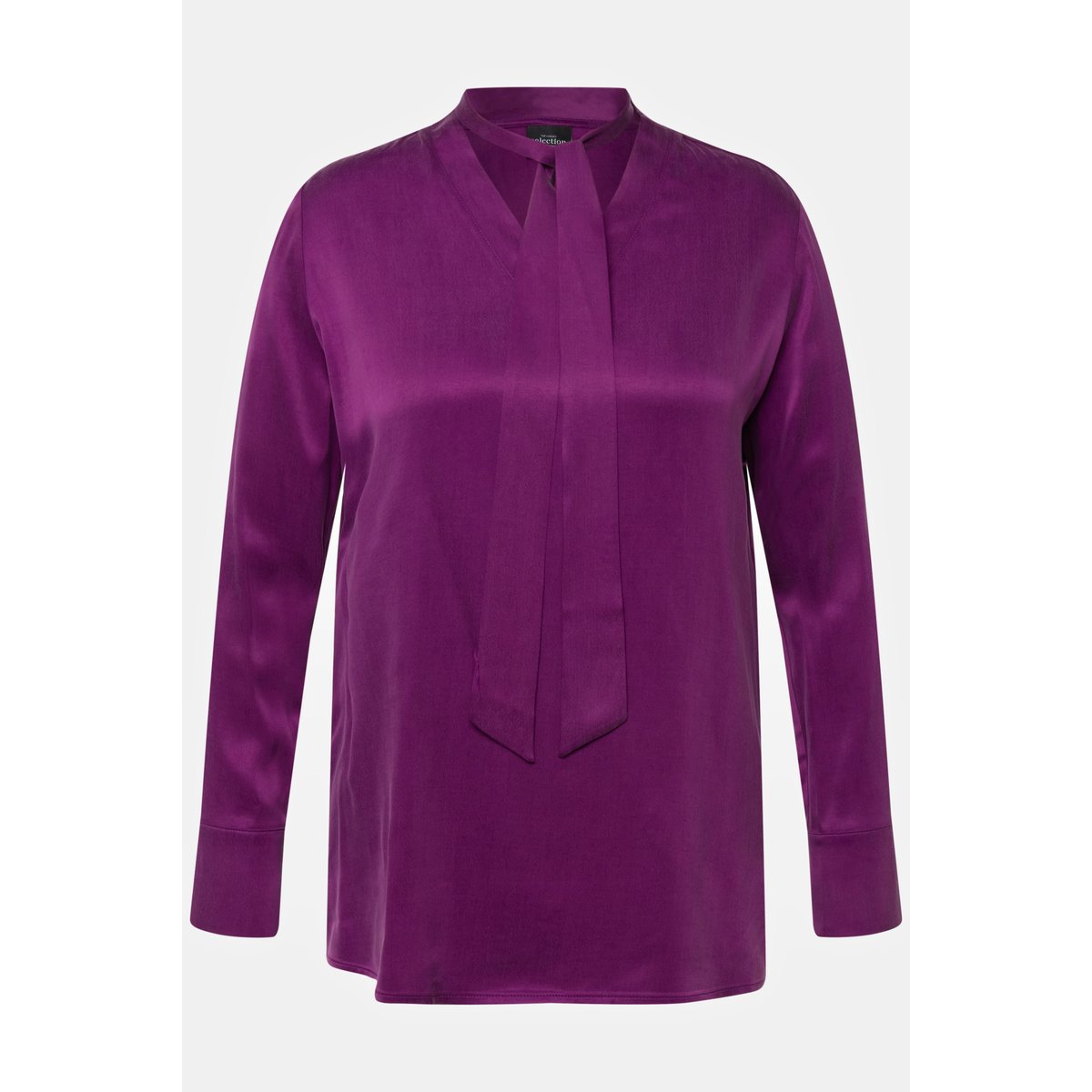 Chemisier en cupro à lavallière violet bordeaux, ULLA POPKEN