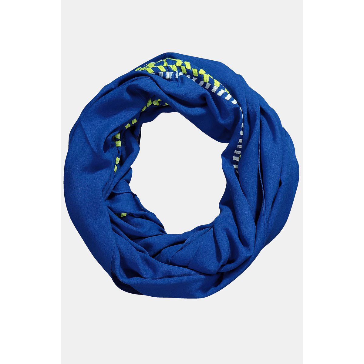 Snood / foulard tubulaire avec broderies bleu cobalt, ULLA POPKEN