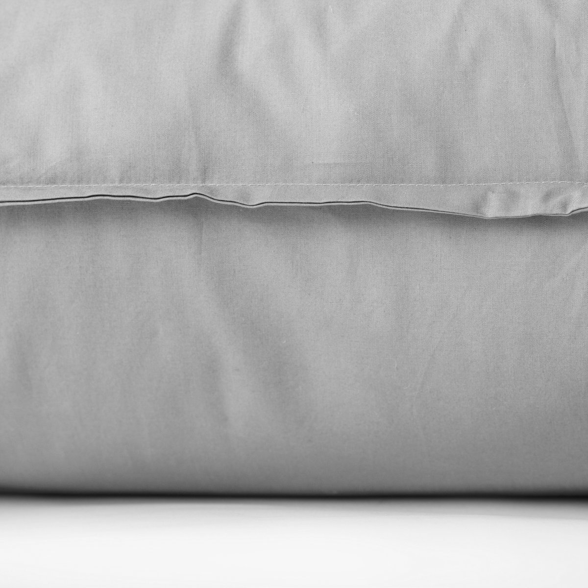 Taie d'oreiller rectangulaire coton NÉO gris, CARRE BLANC