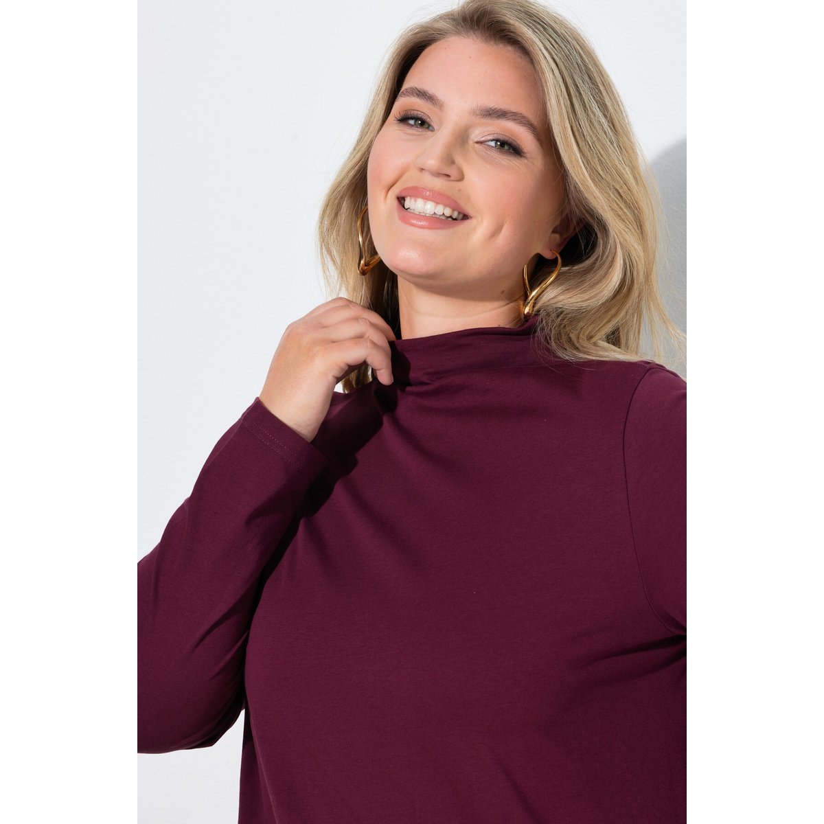 T-shirt long avec poches rouge vin foncé, ULLA POPKEN