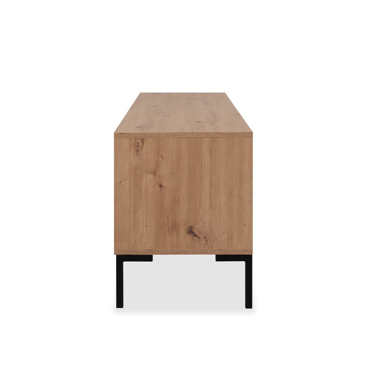Meuble TV 2 Abattants 2 Niches L150 cm - PLOCK bois clair, CALICOSY