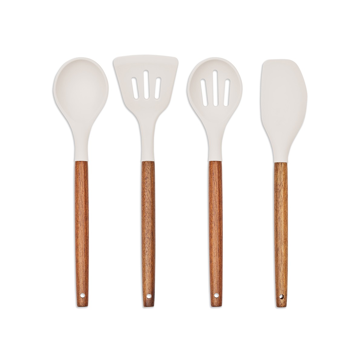 Set de 4 ustensiles avec pot gris, LIVOO