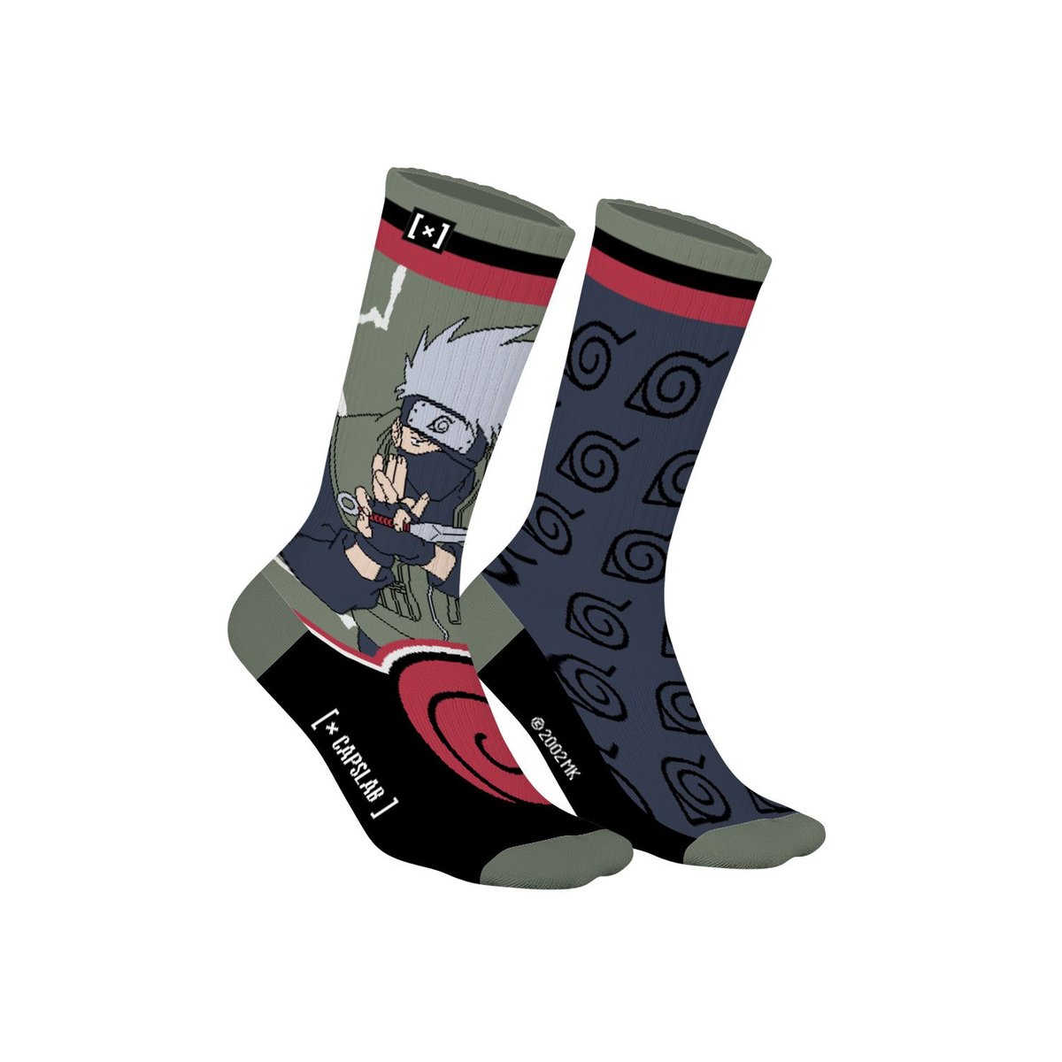 Chaussette Naruto vert kaki/gris/rouge/noir, CAPSLAB
