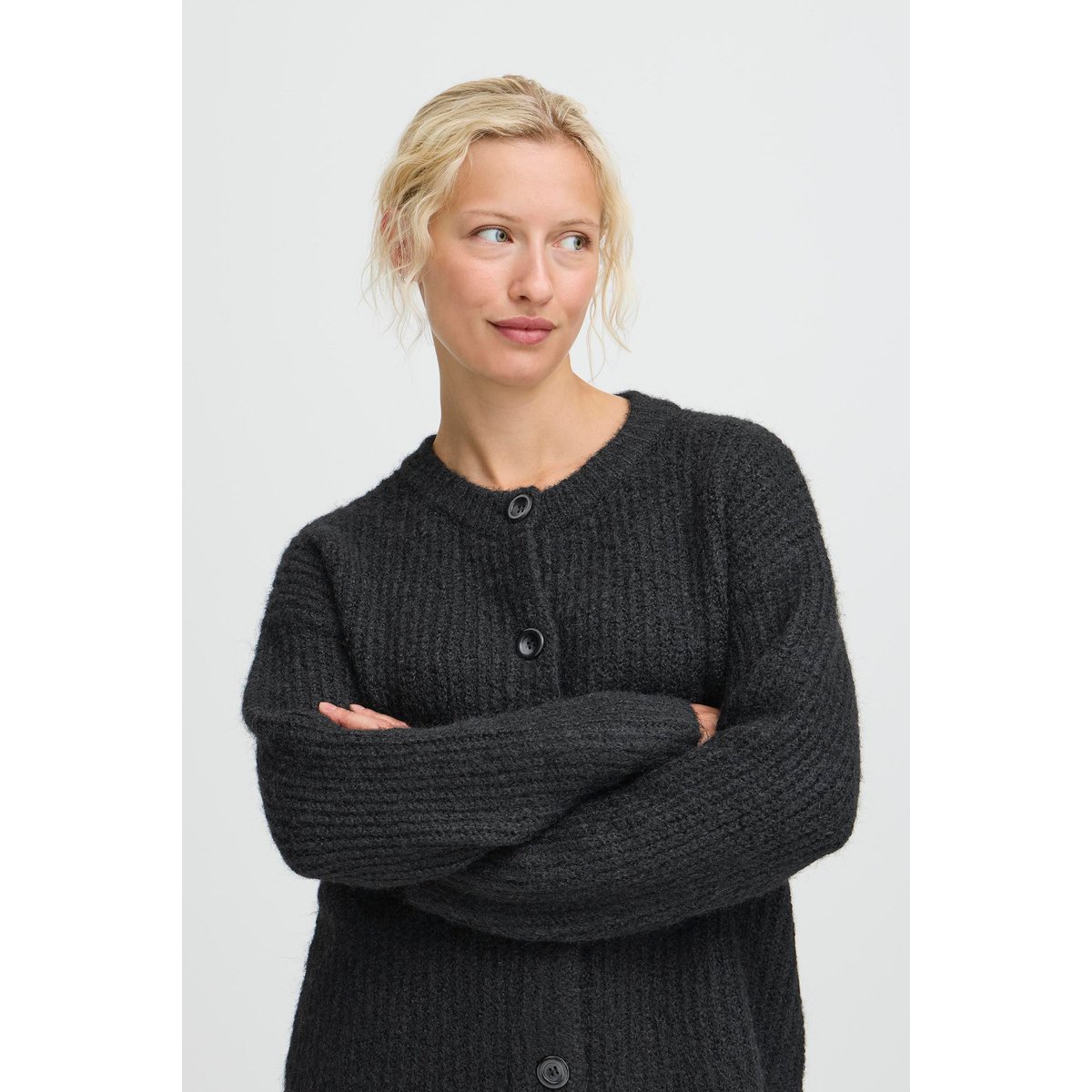 Knitted cardigan noir, B.YOUNG