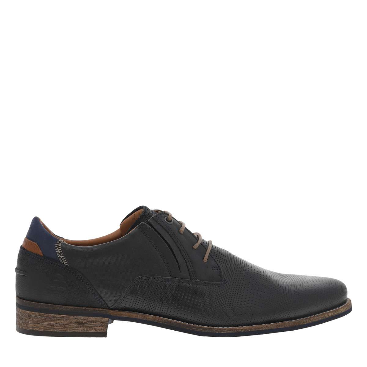 Derbies cuir talon plat noir, BULLBOXER