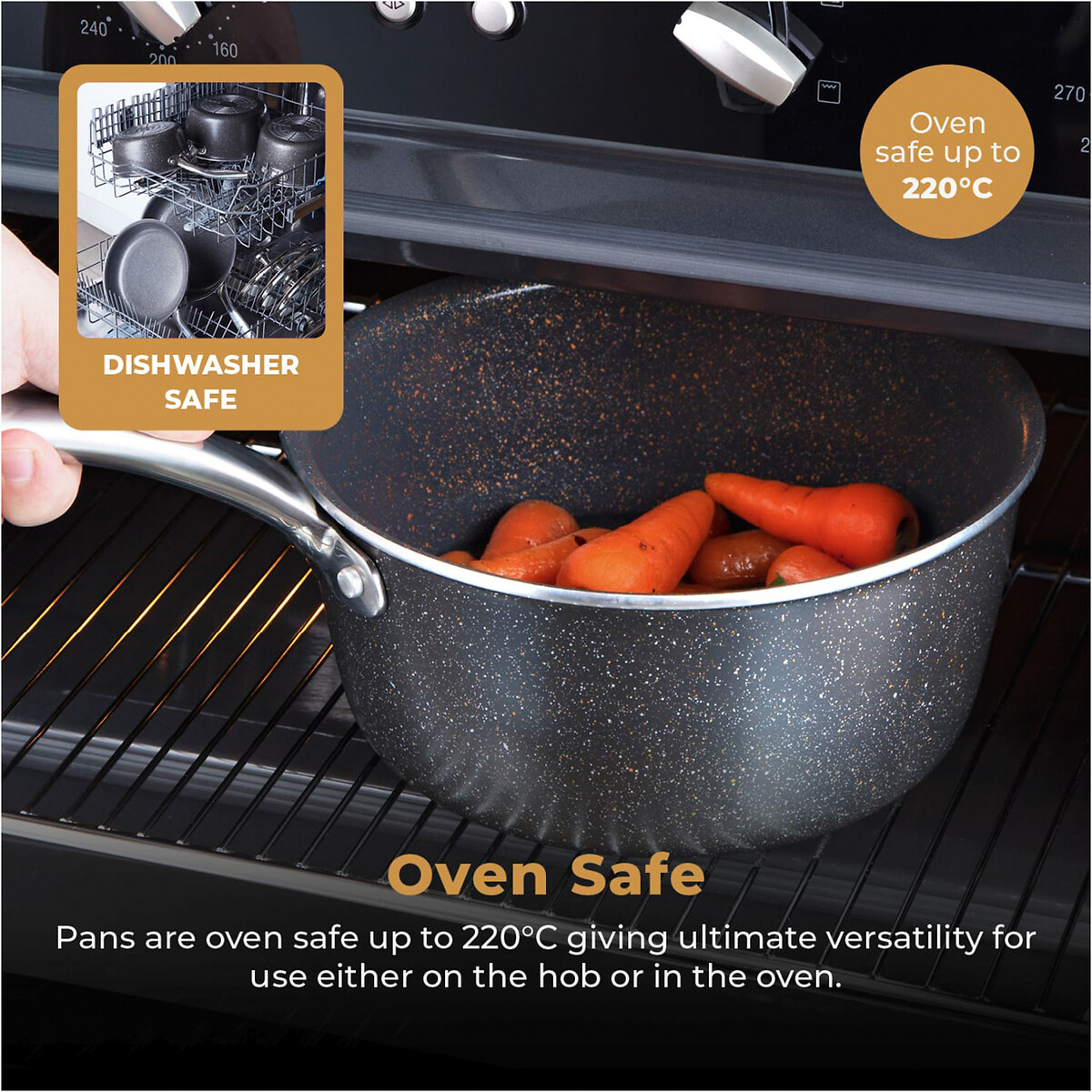 5-Piece Cerastone Pro Cookware Set graphite, TOWER