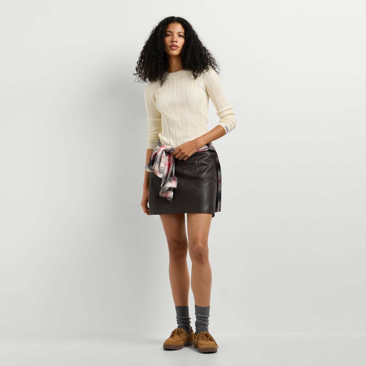 Pull À Col Rond Côtelé blanche mousse, PEPE JEANS
