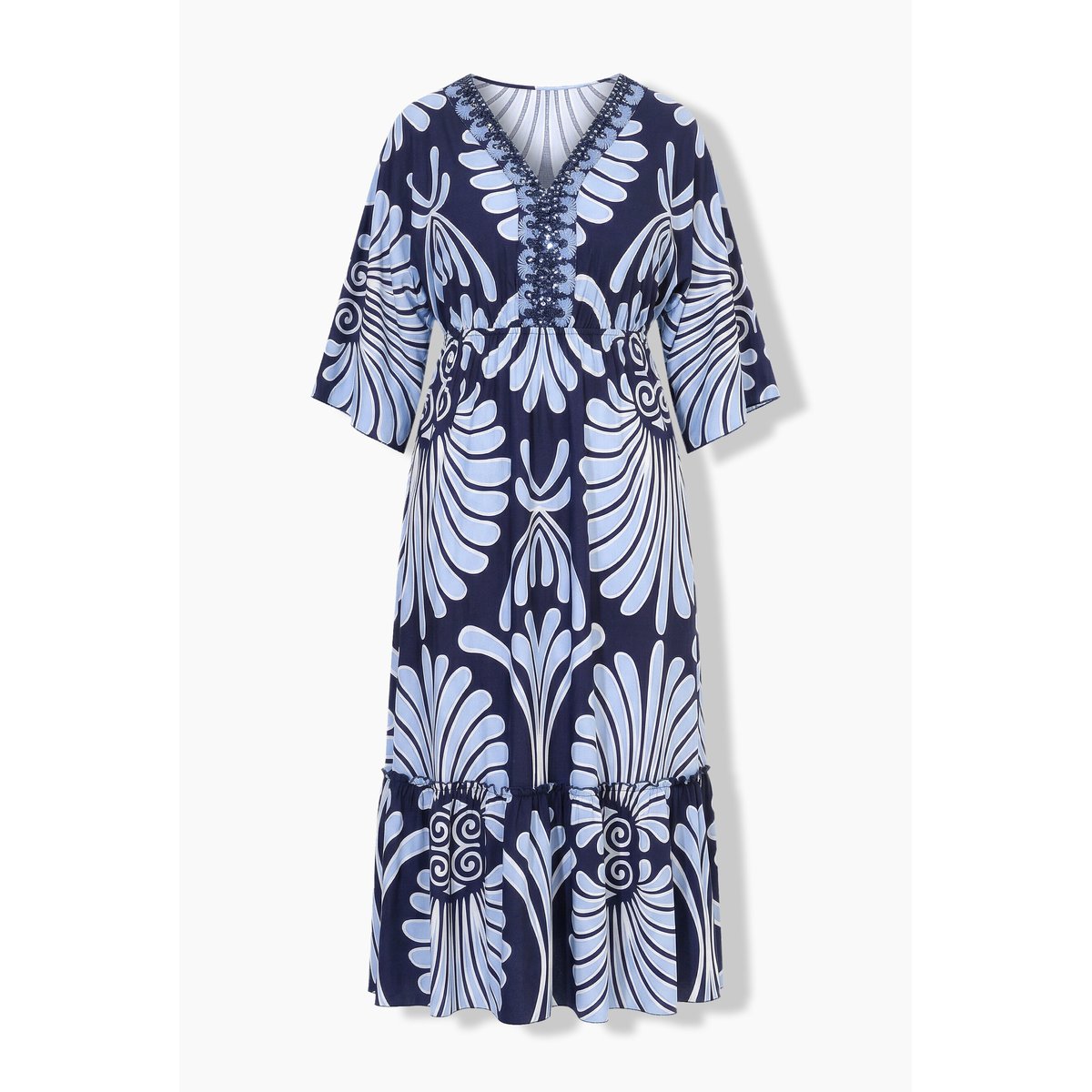 Robe maxi toucher coton marine, ULLA POPKEN