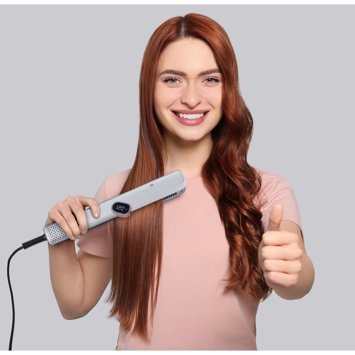 SENYA Lisseur Séchant argenté Wet & Dry 2 en 1 Hair Fusion– Lisseur et Sèche-Cheveux à Air Chaud, Température et Vitesse Ajustables SYWB-HS027S argent, SENYA