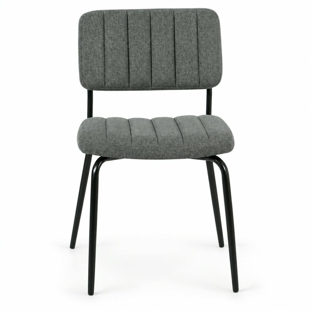 Chaise en tissu design vintage (lot de 2) FAIRLIE gris, PIER IMPORT