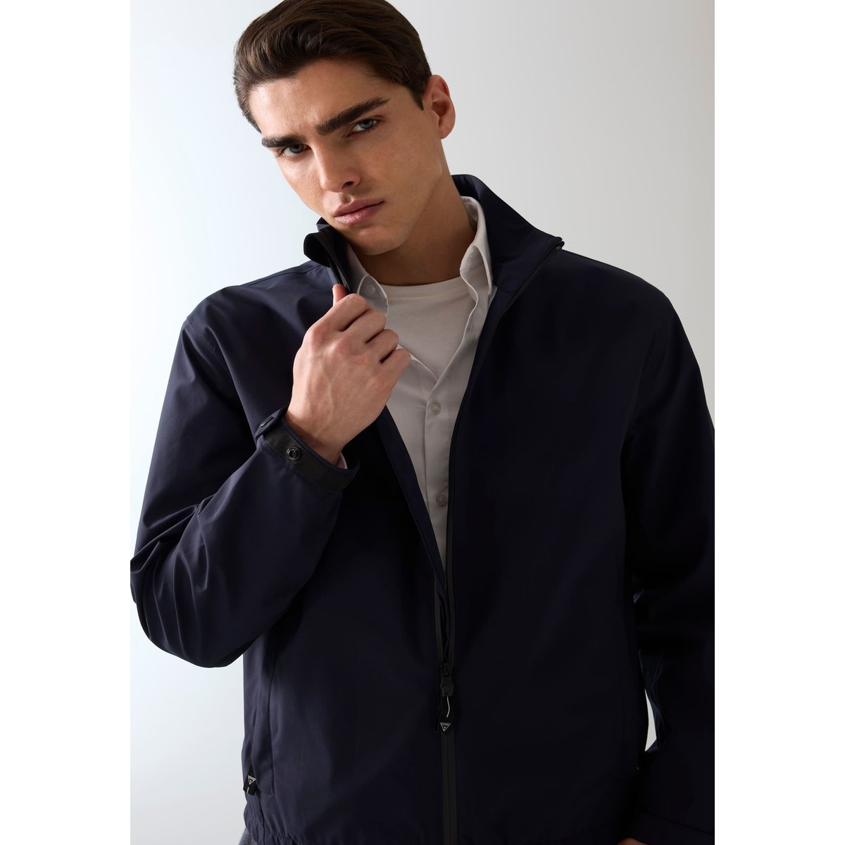 Veste Coupe-Vent Zippée Intégralement bleu foncé, GUESS