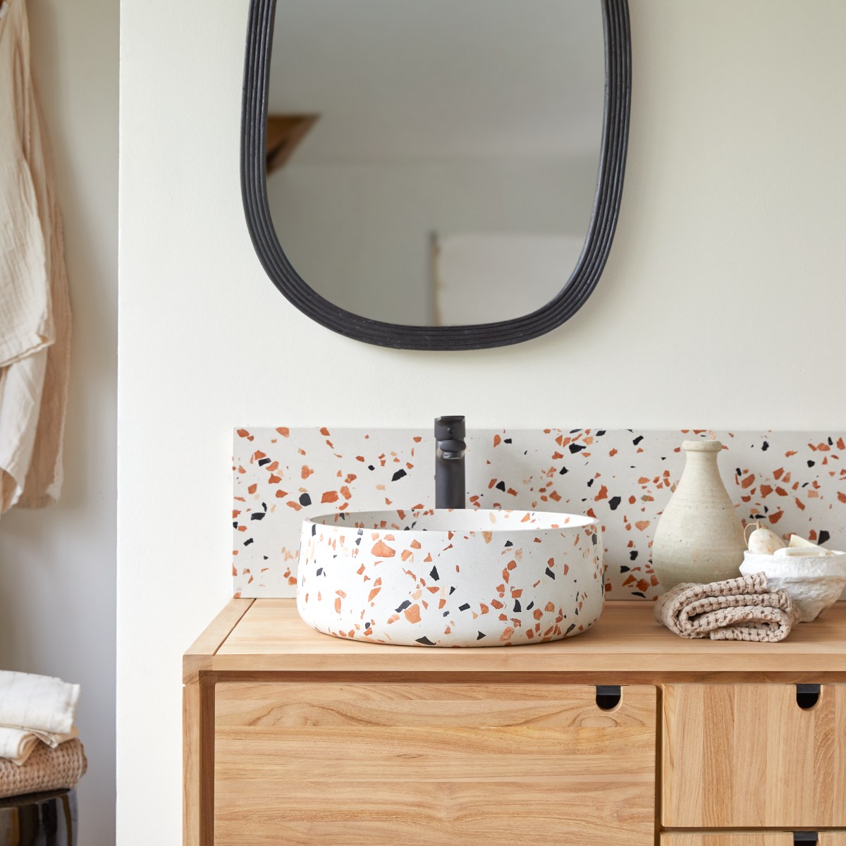 Vasque en Terrazzo premium, MILOS marron, TIKAMOON