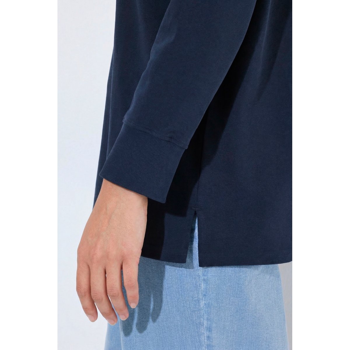 Sweat-shirt à capuche en coton bio marine, ULLA POPKEN