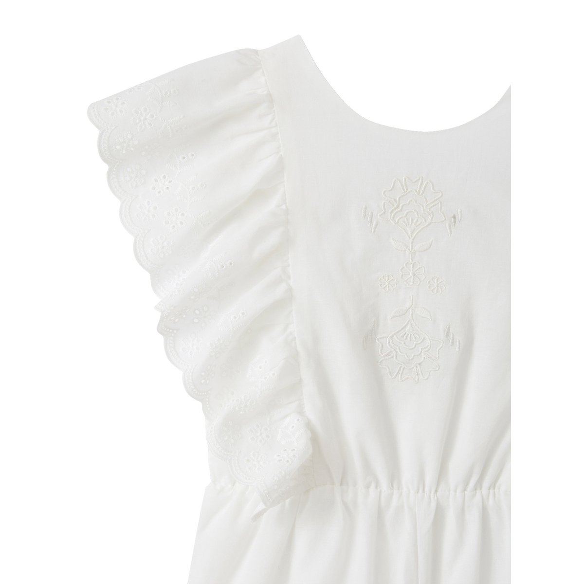 Combishort brodée coton blanc, VERTBAUDET