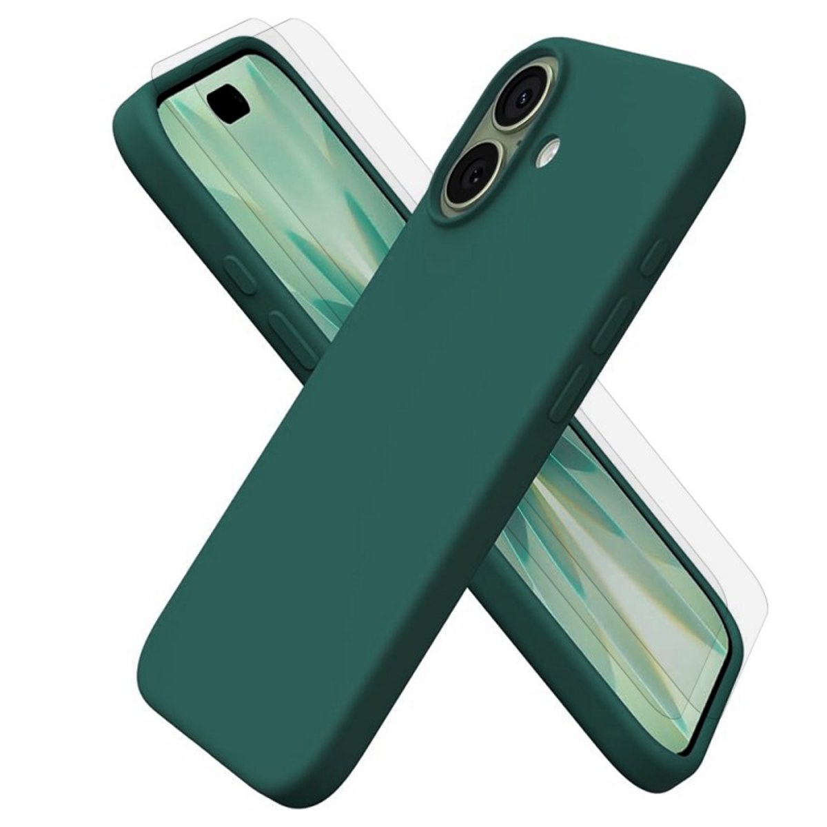 Coque iPhone 17 antichoc + 2 vitres vert, EVETANE