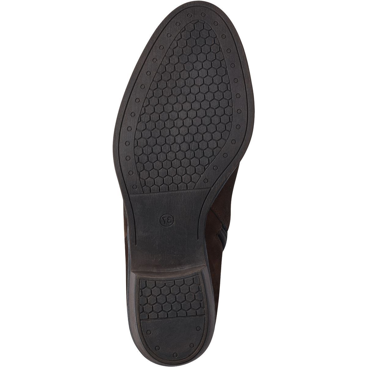 Bottine talon bloc marron antilope combiné, MARCO TOZZI