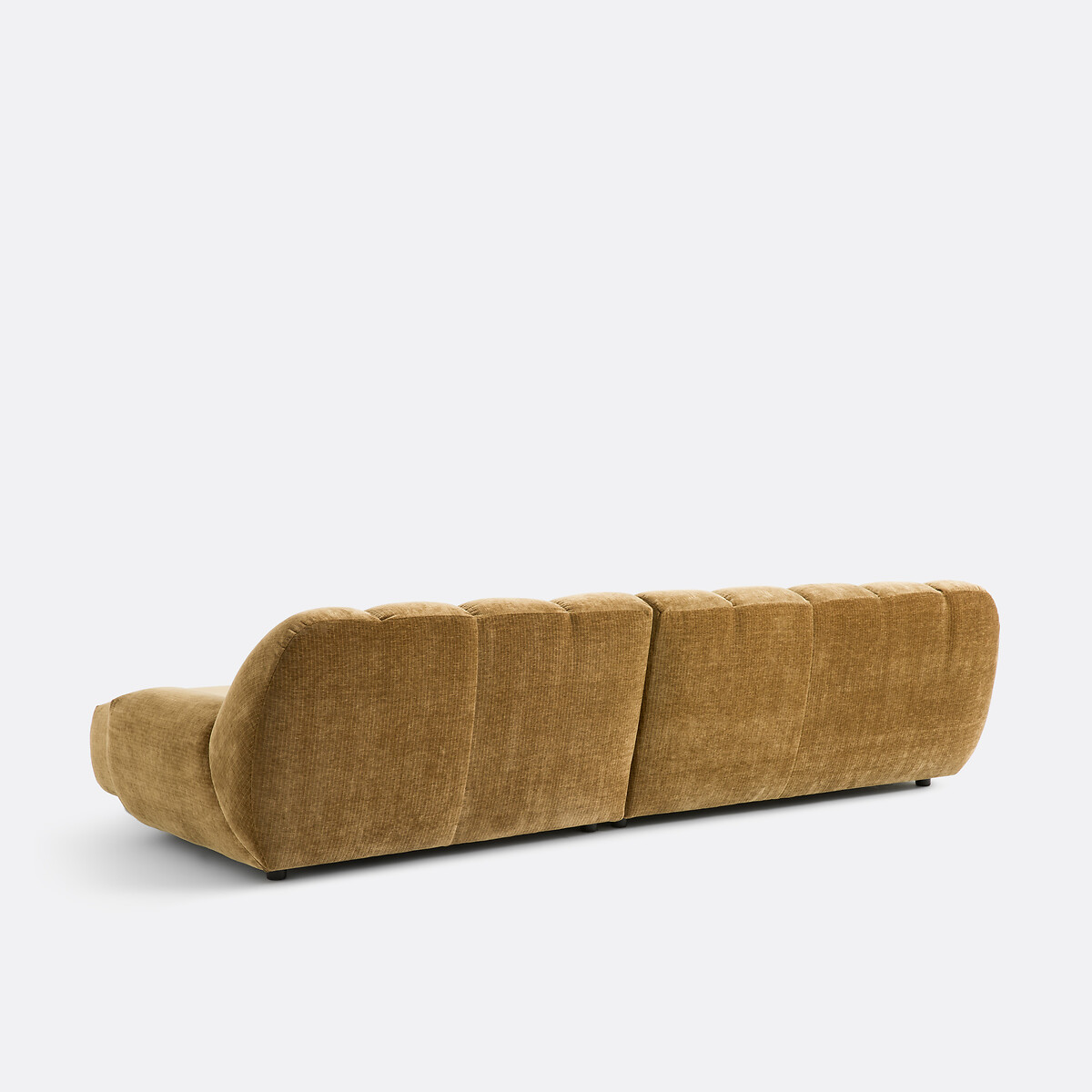 Canapé d'angle droit, 4 places, en velours côtelé vintage, NURIA bronze, LA REDOUTE INTERIEURS