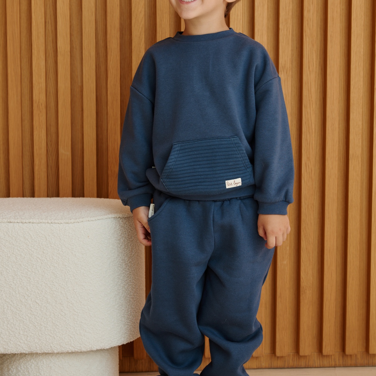 Ensemble enfant sweat et pantalon en molleton Mathéo bleu, PETIT BEGUIN