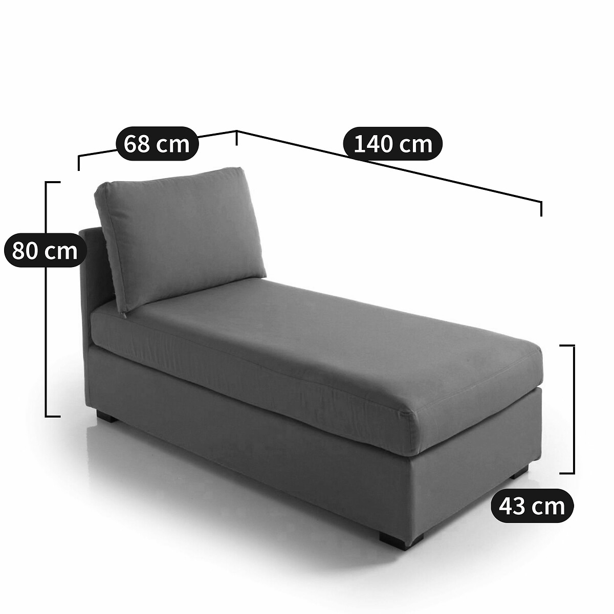 Chaise longue mesclada, conforto superior, Robin azul-petróleo, SO'HOME
