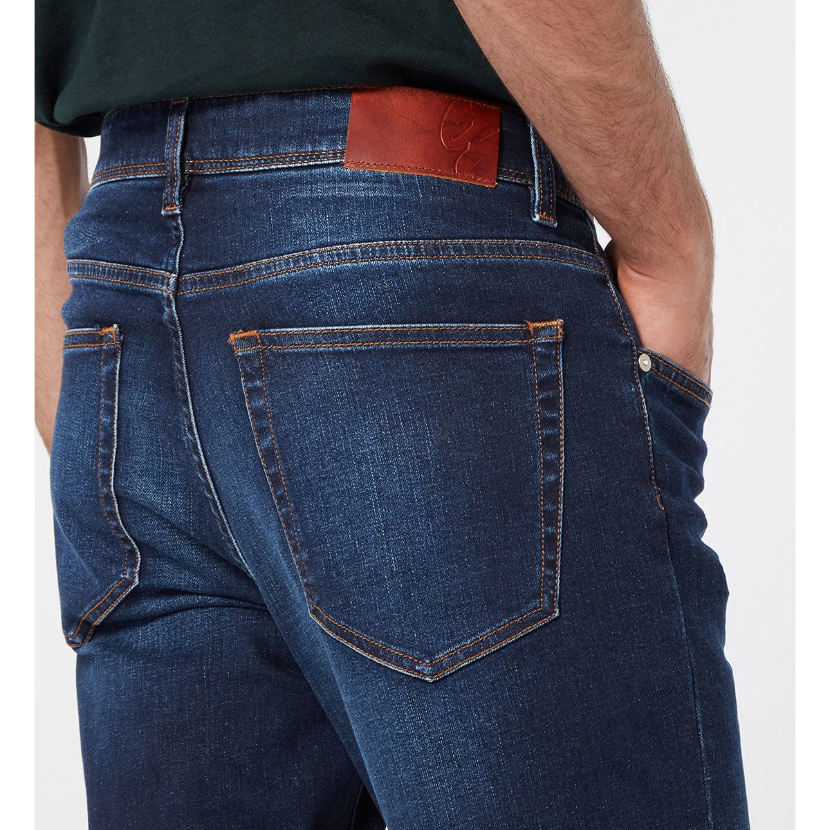 Jean ludeslim ajusté coton bio stretch bleu, GALERIES LAFAYETTE