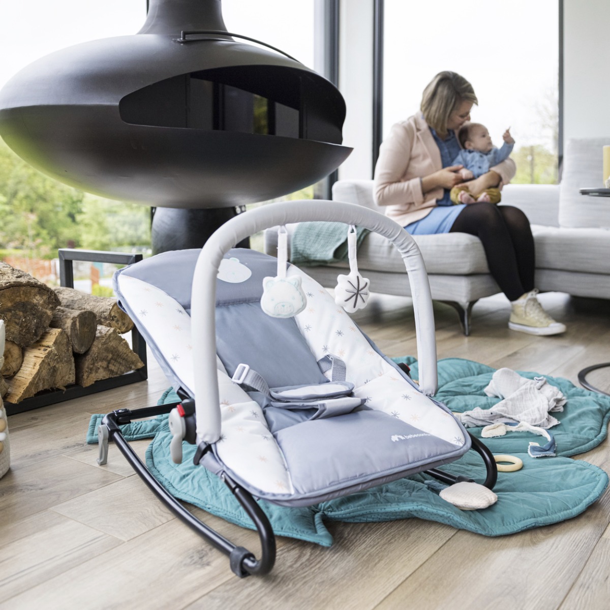 Transat bébé Starlight, fonction balancelle bleu, BEBECONFORT