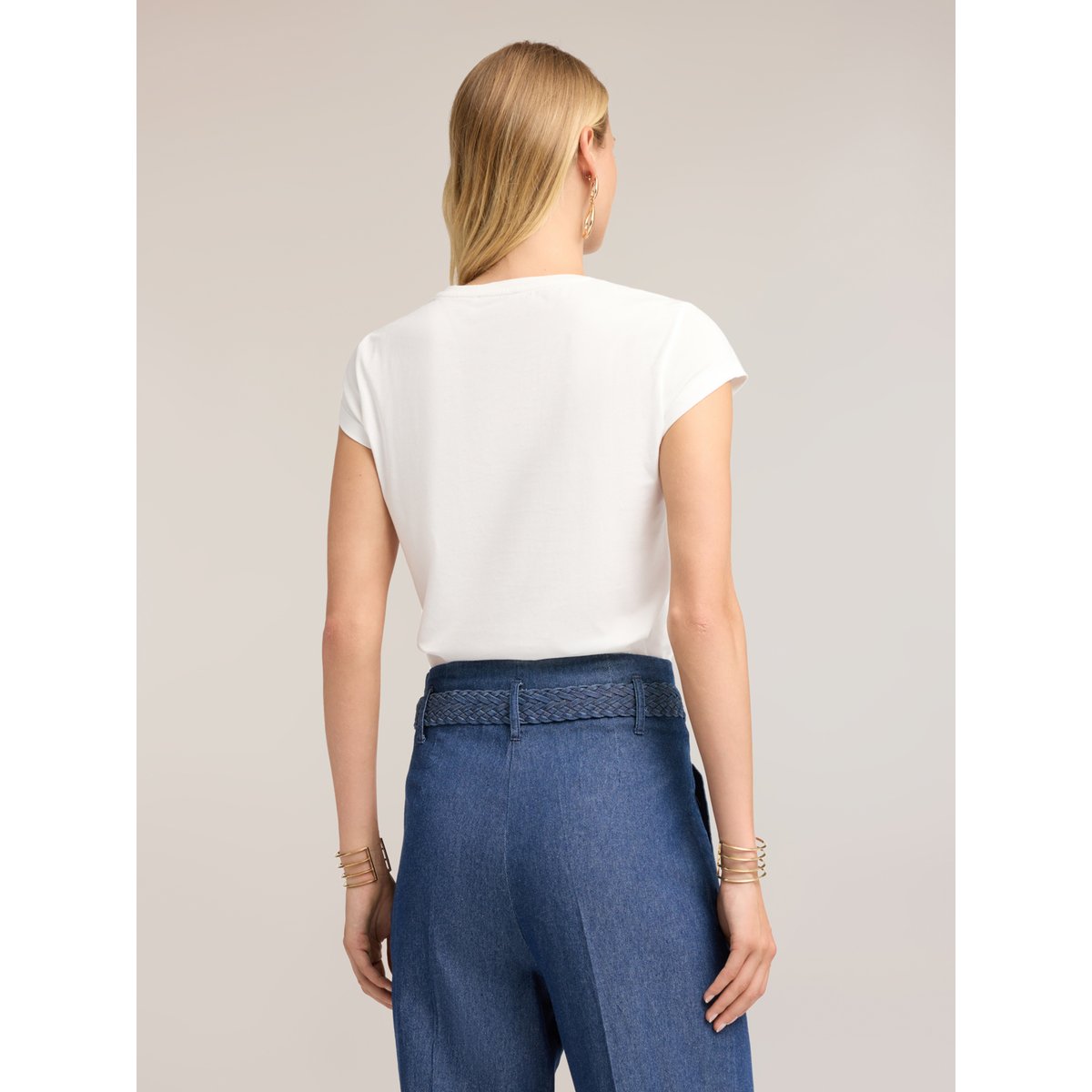 T-shirt en coton avec charms blanc, MOTIVI