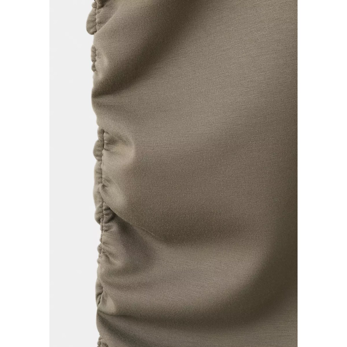 Robe maille détail drapé marron, MANGO