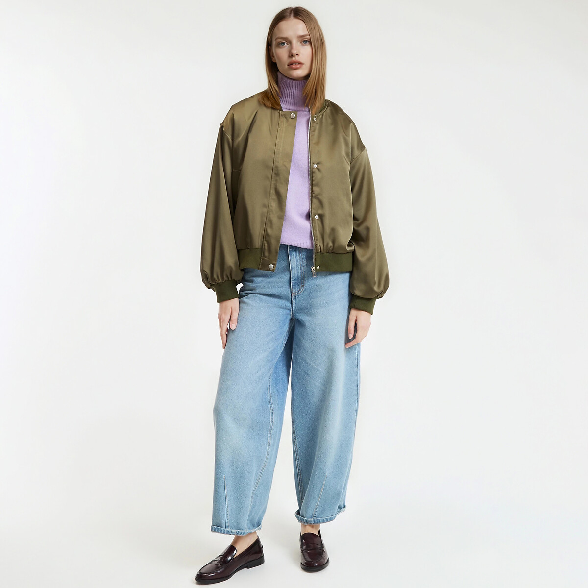 Short Jacket with Press Stud Fastening For Mid-Season khaki, LA REDOUTE COLLECTIONS