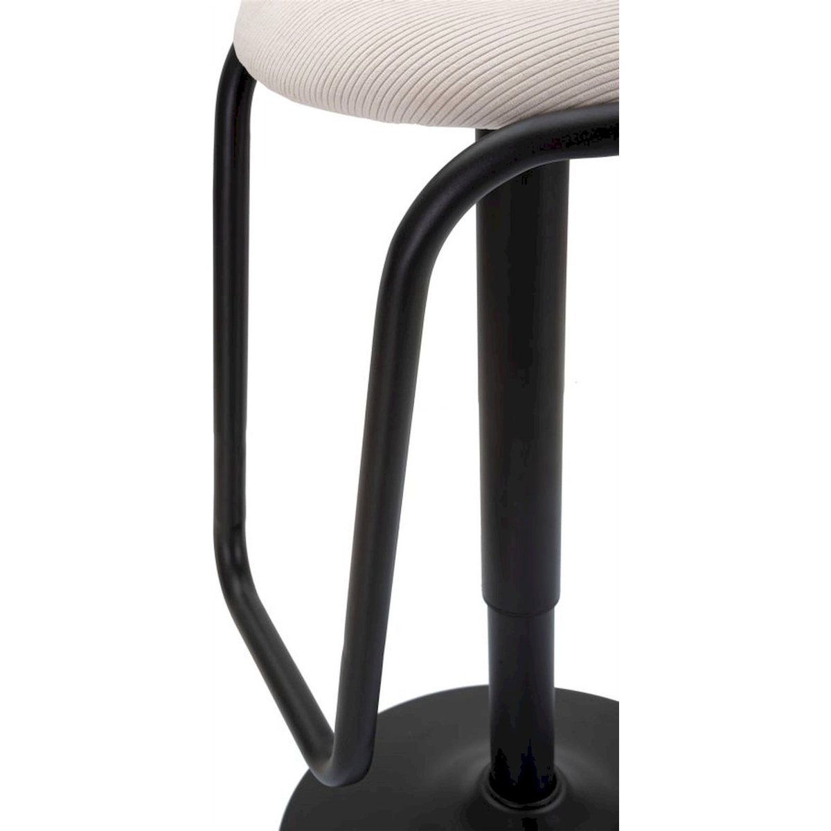 Tabouret de bar pivotant réglable en fer MODERN noir et blanc, RECOLLECTION