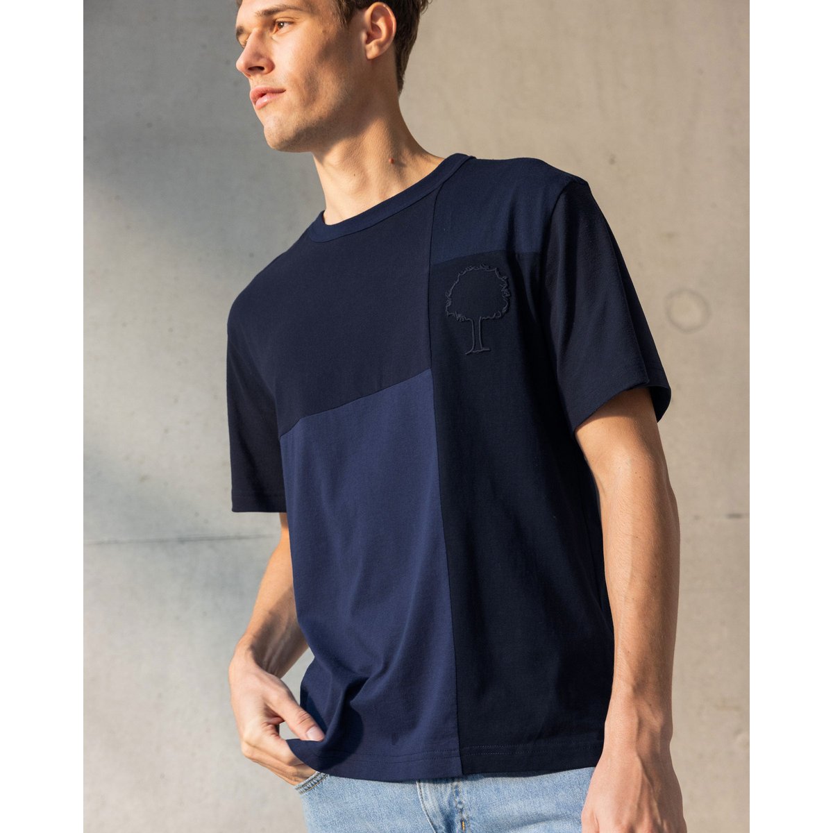 T-shirt LUGNY UP bleu marine, FAGUO