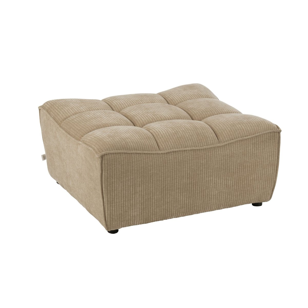 Pouf rectangulaire lounge en velours côtelé - LORENZO crème, HELLIN, DEPUIS 1862