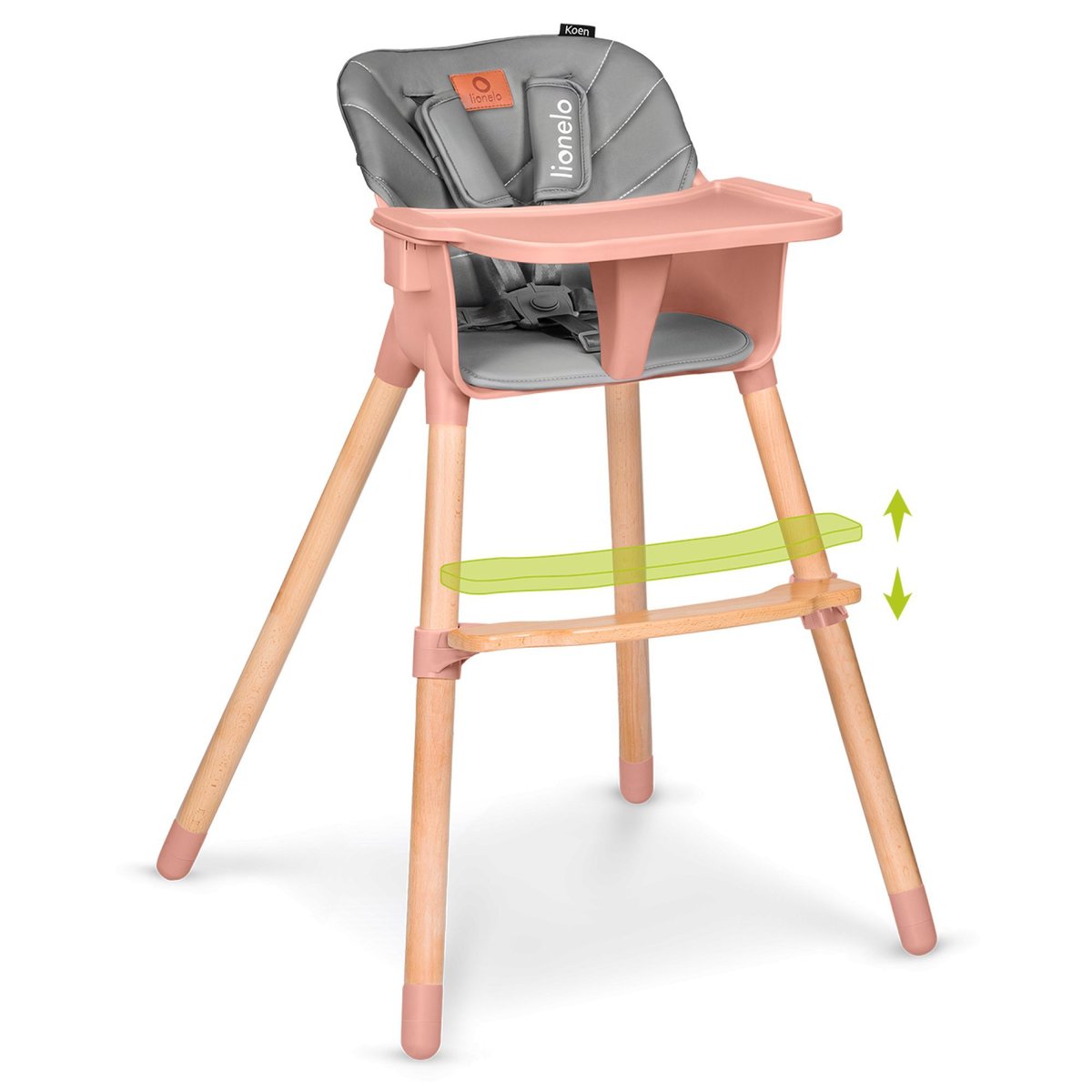 Chaise haute Koen rose, LIONELO