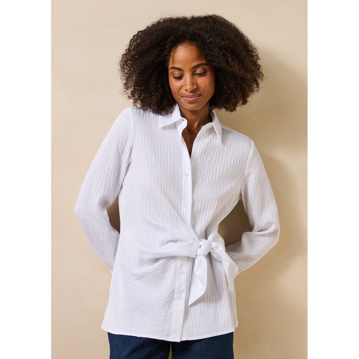 Chemise avec pan à nouer blanc, LA FEE MARABOUTEE