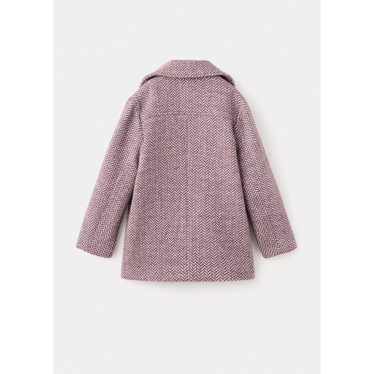 Manteau en drap de laine tressé rose, MANGO KIDS