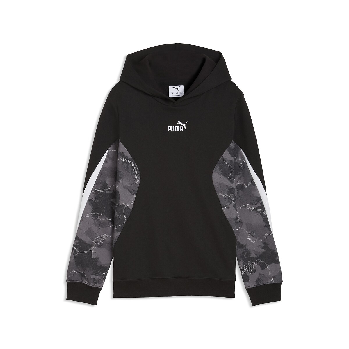 Hoodie in molton met camouflageprint zwart, PUMA
